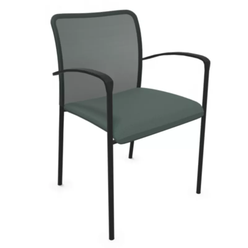 ARIA│Chaise de collectivité avec accoudoirs - dossier résille│Coloris à choix