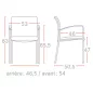 ARIA│Chaise de collectivité avec accoudoirs - dossier tapissé│Coloris à choix