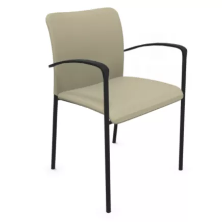 ARIA│Chaise de collectivité avec accoudoirs - dossier tapissé│Coloris à choix