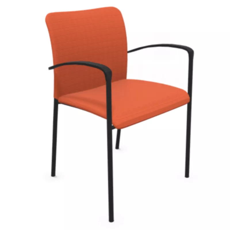 ARIA│Chaise de collectivité avec accoudoirs - dossier tapissé│Coloris à choix