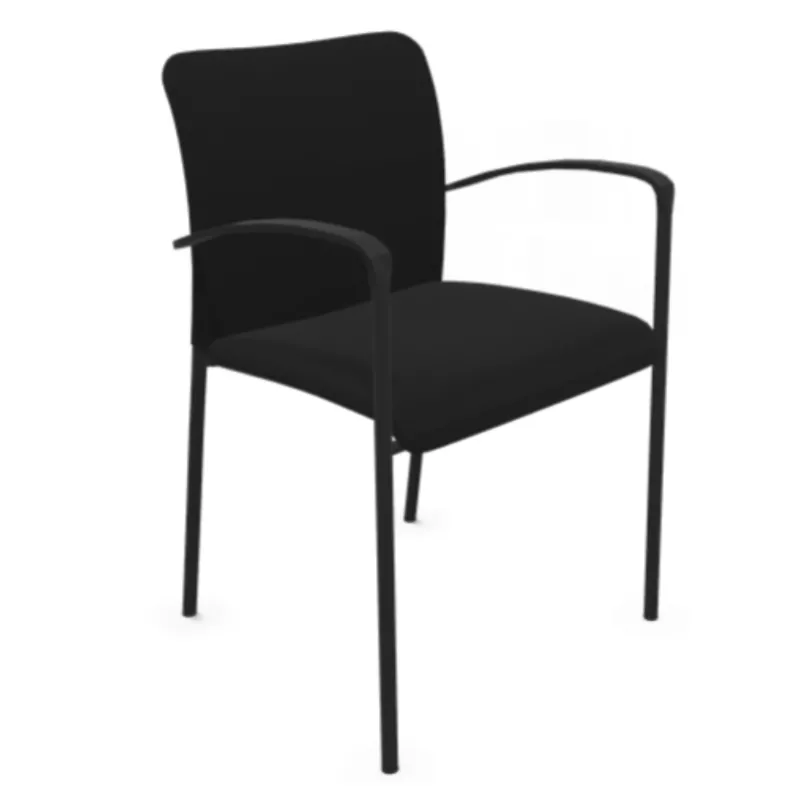 ARIA│Chaise de collectivité avec accoudoirs - dossier tapissé│Coloris à choix