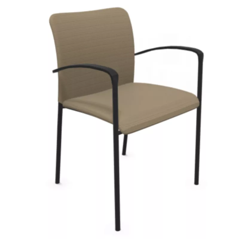 ARIA│Chaise de collectivité avec accoudoirs - dossier tapissé│Coloris à choix