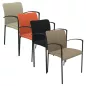 ARIA│Chaise de collectivité avec accoudoirs - dossier tapissé│Coloris à choix
