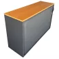 LO LISTA│Armoire basse à rideau L 120 cm│Gris anthracite/top hêtre huilé