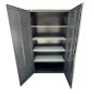 NIVEMETAL│Armoire haute portes battantes│L 100 x H 188 cm│Gris anthracite/tablettes blanches