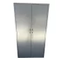 NIVEMETAL│Armoire haute portes battantes│L 100 x H 188 cm│Gris anthracite/tablettes blanches