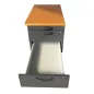 LO LISTA│Caisson hauteur bureau 9664 - 4 tiroirs│Profondeur 80 cm│Gris anthracite/top hêtre saumoné