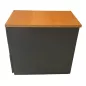 LO LISTA│Caisson hauteur bureau 9664 - 4 tiroirs│Profondeur 80 cm│Gris anthracite/top hêtre saumoné