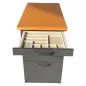LO LISTA│Caisson hauteur bureau 9664 - 4 tiroirs│Profondeur 80 cm│Gris anthracite/top hêtre saumoné