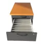 LO LISTA│Caisson hauteur bureau 9664 - 4 tiroirs│Profondeur 80 cm│Gris anthracite/top hêtre saumoné