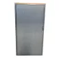 LO LISTA│Armoire rideaux L100xH190 cm avec top de finition hêtre saumoné│Acier gris anthracite/intérieur blanc