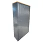 LO LISTA│Armoire rideaux L100xH190 cm avec top de finition hêtre saumoné│Acier gris anthracite/intérieur blanc