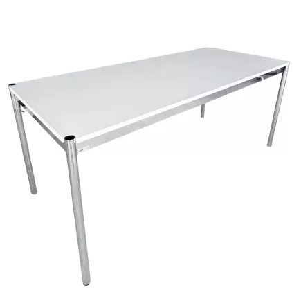 USM HALLER│Table - Bureau 175x75 cm│Blanc/Acier chromé