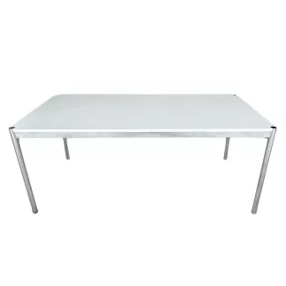 USM HALLER│Table - Bureau 175x75 cm│Blanc/Acier chromé