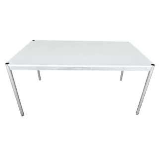 USM HALLER│Table - Bureau 150x75 cm│Gris perle/Acier chromé