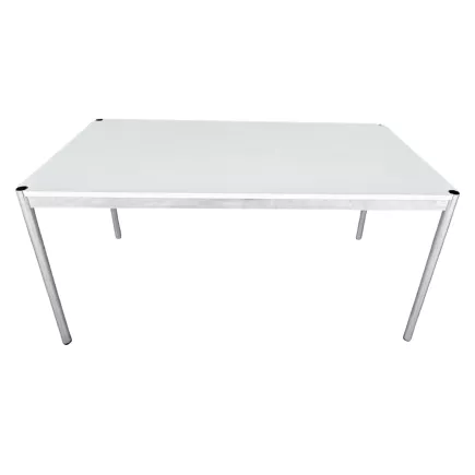 USM HALLER│Table - Bureau 150x75 cm│Gris perle/Acier chromé
