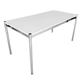 USM HALLER│Table - Bureau 150x75 cm│Gris perle/Acier chromé
