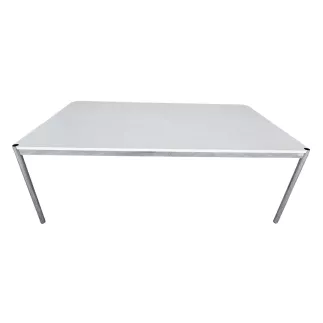 USM HALLER│Table - Bureau 200x100│Blanc/Acier chromé