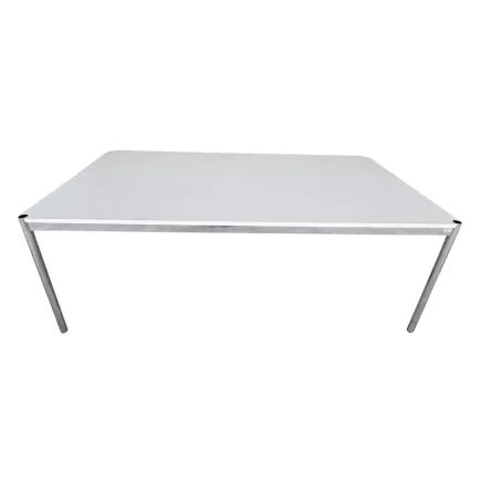 USM HALLER│Table - Bureau 200x100│Blanc/Acier chromé