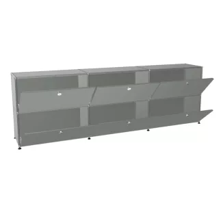 USM HALLER│Armoire 6 cases 3L x 2H - clapets │Gris souris