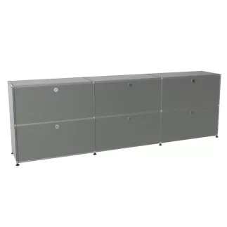 USM HALLER│Armoire 6 cases 3L x 2H - tiroirs │Gris souris