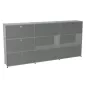 USM HALLER│Armoire 9 cases 3L x 3H - 3 cases tiroirs + 4 clapets + 2 ouvertes│Gris souris