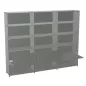 USM HALLER│Etagère 15 cases 3L x 5H - 12 cases ouvertes + 2 tiroirs + 1 clapet│Gris souris