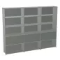 USM HALLER│Etagère 15 cases 3L x 5H - 12 cases ouvertes + 2 tiroirs + 1 clapet│Gris souris