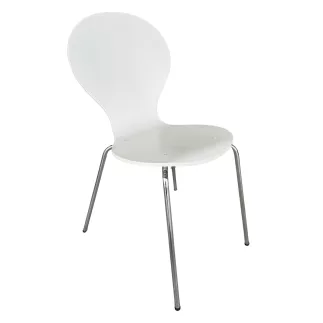 SANMA│Chaise monocoque d'accueil/collectivité - empilables│Blanc/Chromé