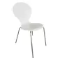SANMA│Chaise monocoque d'accueil/collectivité - empilables│Blanc/Chromé