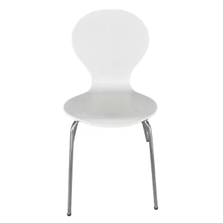 SANMA│Chaise monocoque d'accueil/collectivité - empilables│Blanc/Chromé