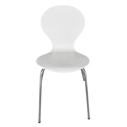 SANMA│Chaise monocoque d'accueil/collectivité - empilables│Blanc/Chromé