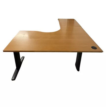SANMA│Bureau retour à gauche L160/80 x P200/60│Hêtre/Gris anthracite