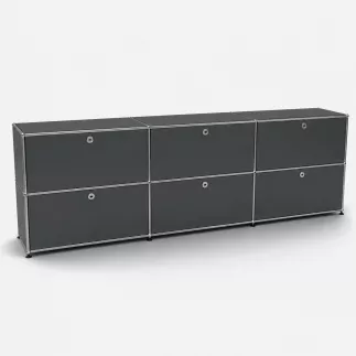 USM HALLER│Armoire 6 cases 3L x 2H - clapets │Gris anthracite