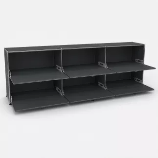 USM HALLER│Armoire 6 cases 3L x 2H - clapets │Gris anthracite