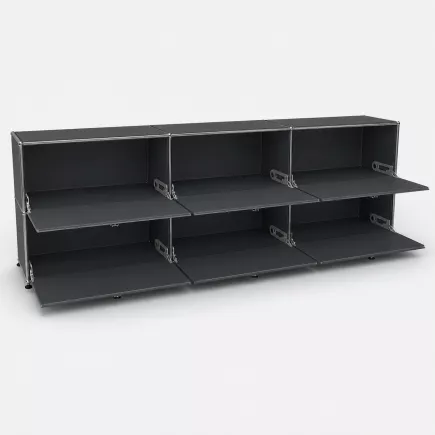 USM HALLER│Armoire 6 cases 3L x 2H - clapets │Gris anthracite