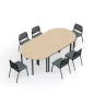 POLYVALENTE│Table demi-lune - L120 à 160 cm│Coloris à choix