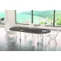 RENCONTRE│Table demi-lune sur 4 pieds L120 à 160 cm│Coloris à choix RENCONTRE│Table demi-lune sur 4 pieds L120 à 160 cm│Coloris à choix