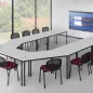 POLYVALENTE│Table trapèze - L120 à 140 cm│Coloris à choix