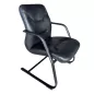 SANMA│Fauteuil d'accueil cuir│Noir/Chromé