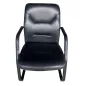 SANMA│Fauteuil d'accueil cuir│Noir/Chromé