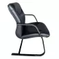 SANMA│Fauteuil d'accueil cuir│Noir/Chromé