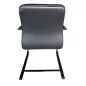 SANMA│Fauteuil d'accueil cuir│Noir/Chromé