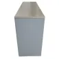 LO LISTA│Armoire basse à rideau L 160 cm│Gris aluminium/top erable blanc