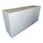 LO LISTA│Armoire basse à rideau L 160 cm│Gris aluminium/top erable blanc