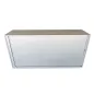LO LISTA│Armoire basse à rideau L 160 cm│Gris aluminium/top erable blanc