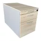 STEELCASE│Caisson sous bureau 3 tiroirs - 964│Profondeur 78,5 cm│Gris aluminium/erable blanc