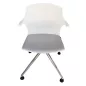 MY FRILL│Chaise d'accueil/collectivité│Blanc/gris/chromé