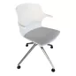 MY FRILL│Chaise d'accueil/collectivité│Blanc/gris/chromé