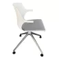 MY FRILL│Chaise d'accueil/collectivité│Blanc/gris/chromé